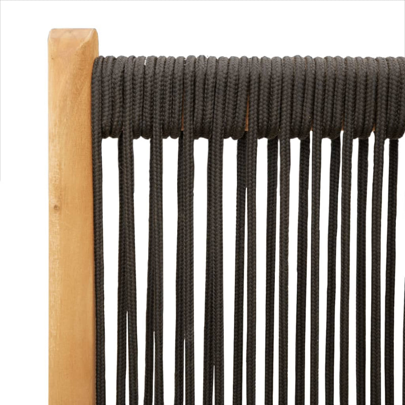 vidaXL Garden Chairs 2 pcs Black Solid Wood Acacia and Polypropylene