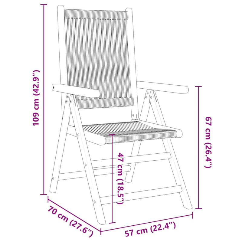 vidaXL Garden Chairs 2 pcs Black Solid Wood Acacia and Polypropylene