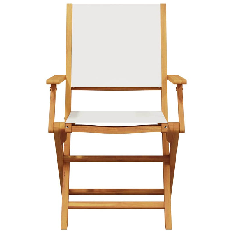 vidaXL Garden Chairs 2 pcs Cream White Solid Wood Acacia and Fabric