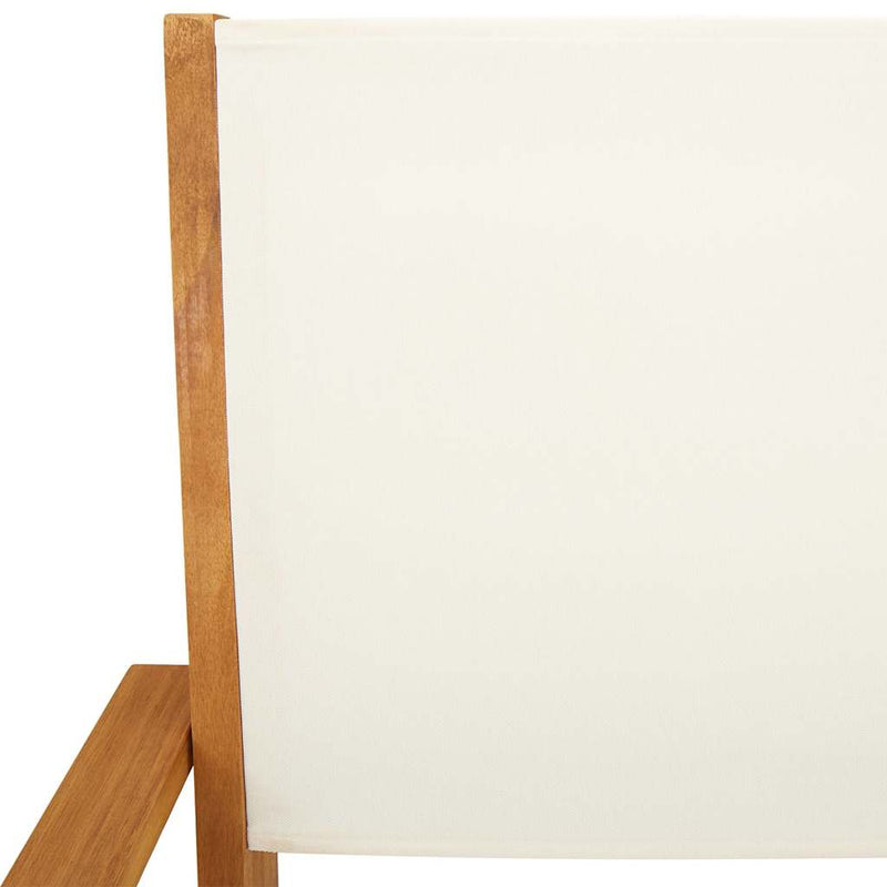 vidaXL Garden Chairs 2 pcs Cream White Solid Wood Acacia and Fabric