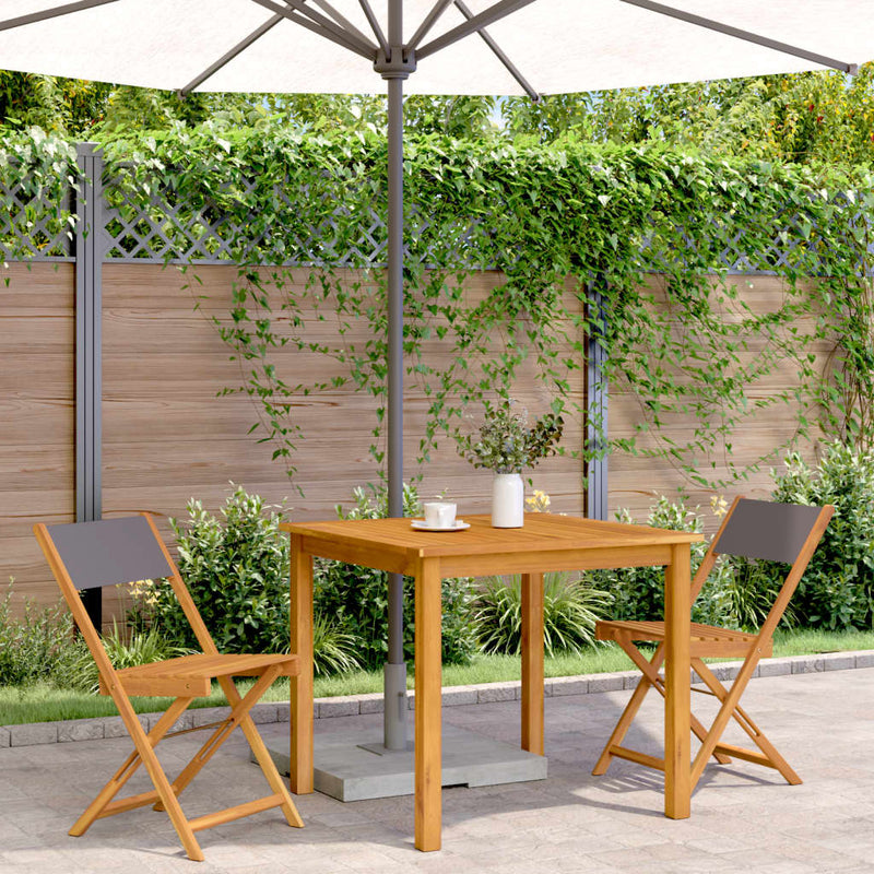 vidaXL Bistro Chairs 2 pcs Anthracite Solid Wood Acacia and Fabric