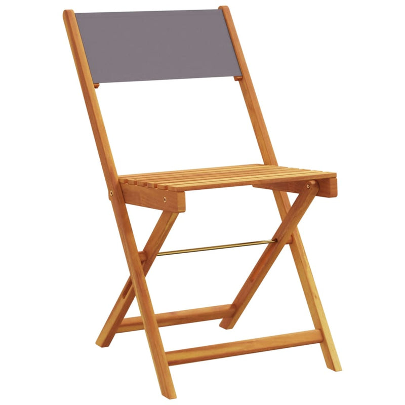 vidaXL Bistro Chairs 2 pcs Anthracite Solid Wood Acacia and Fabric