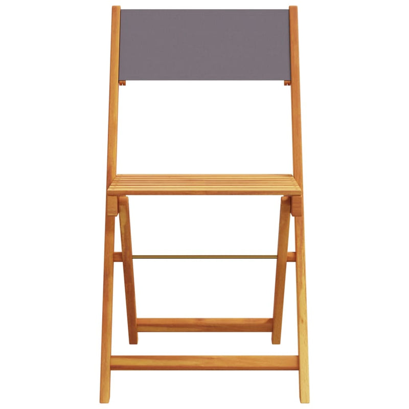 vidaXL Bistro Chairs 2 pcs Anthracite Solid Wood Acacia and Fabric