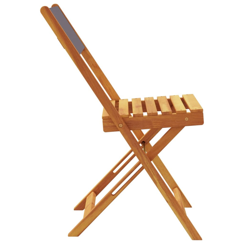 vidaXL Bistro Chairs 2 pcs Anthracite Solid Wood Acacia and Fabric