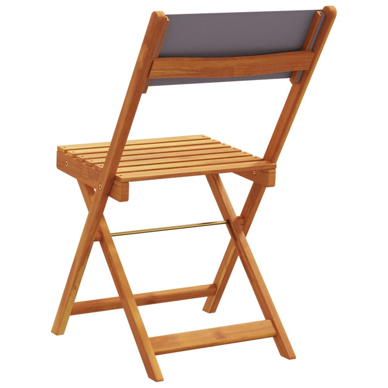 vidaXL Bistro Chairs 2 pcs Anthracite Solid Wood Acacia and Fabric