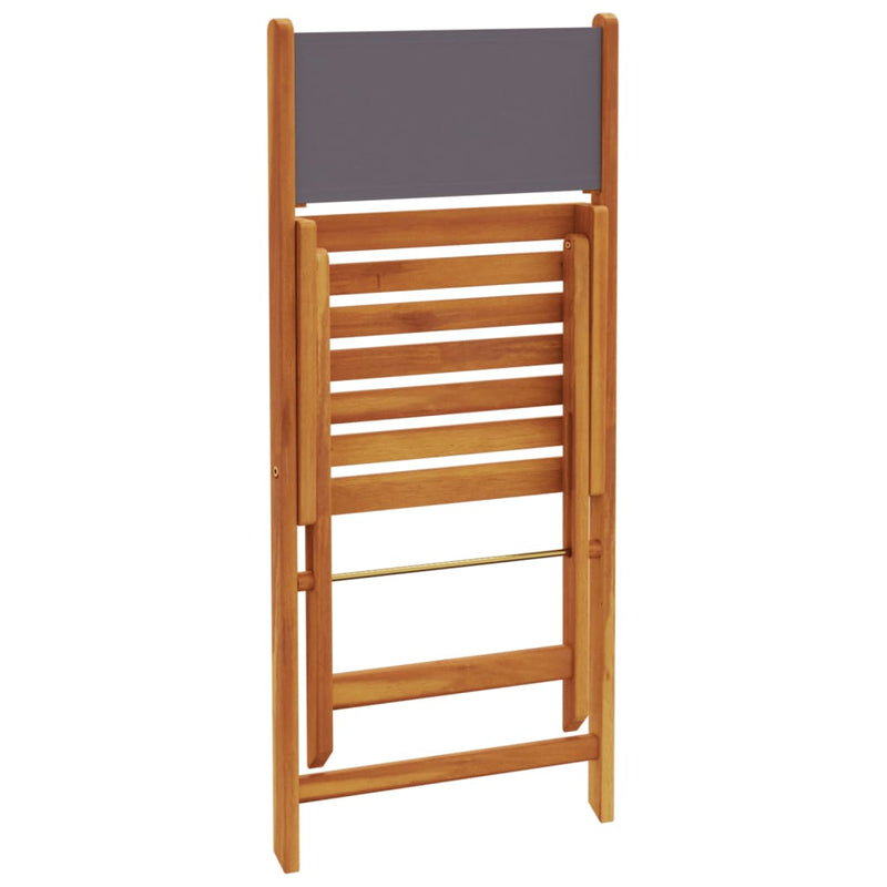 vidaXL Bistro Chairs 2 pcs Anthracite Solid Wood Acacia and Fabric