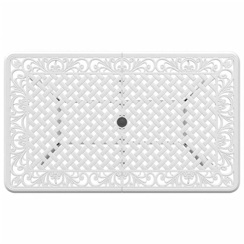 vidaXL Garden Table White 150x90x72 cm Cast Aluminium