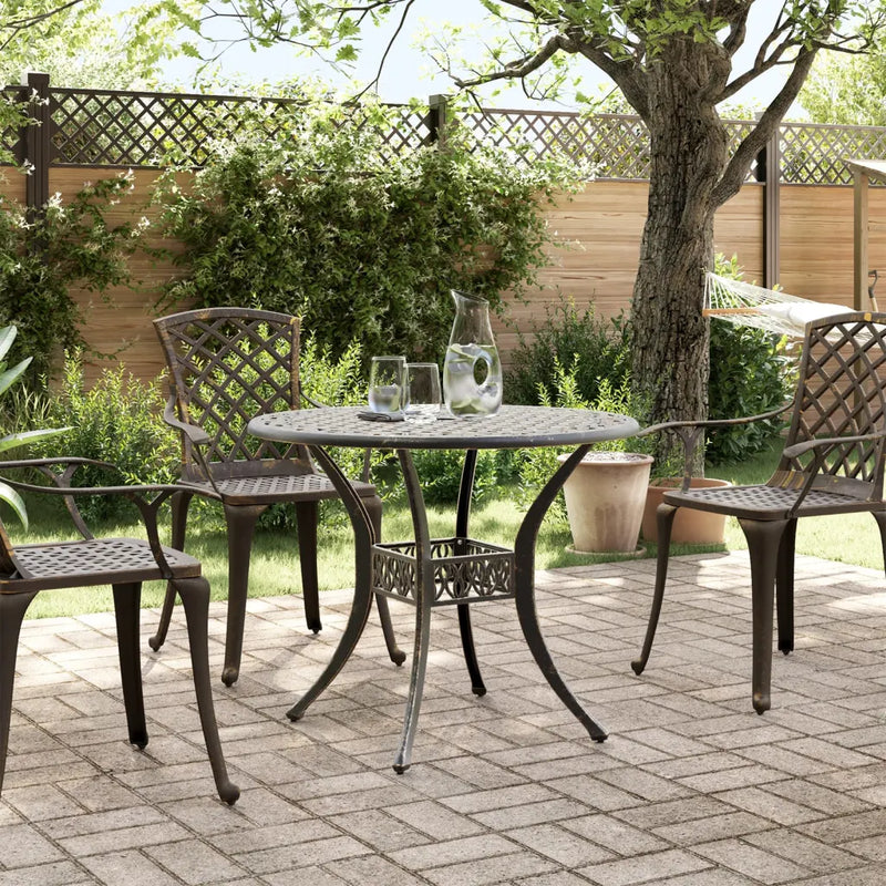 Garden Table Bronze ��90x75 cm Cast Aluminium