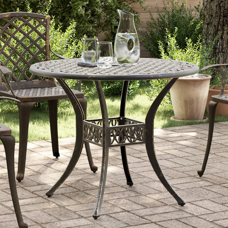 Garden Table Bronze ��90x75 cm Cast Aluminium
