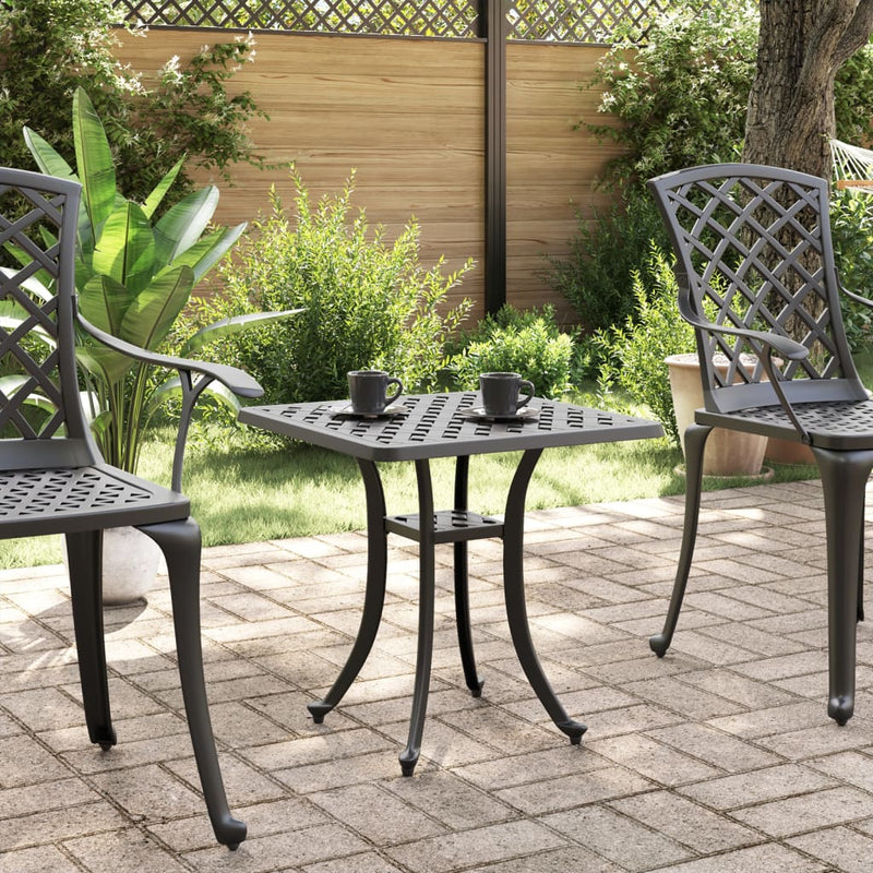 vidaXL Garden Table Black 53x53x53 cm Cast Aluminium