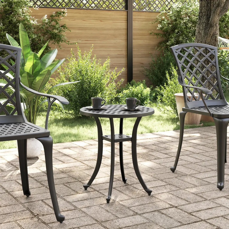 Garden Table Black ��48x53 cm Cast Aluminium