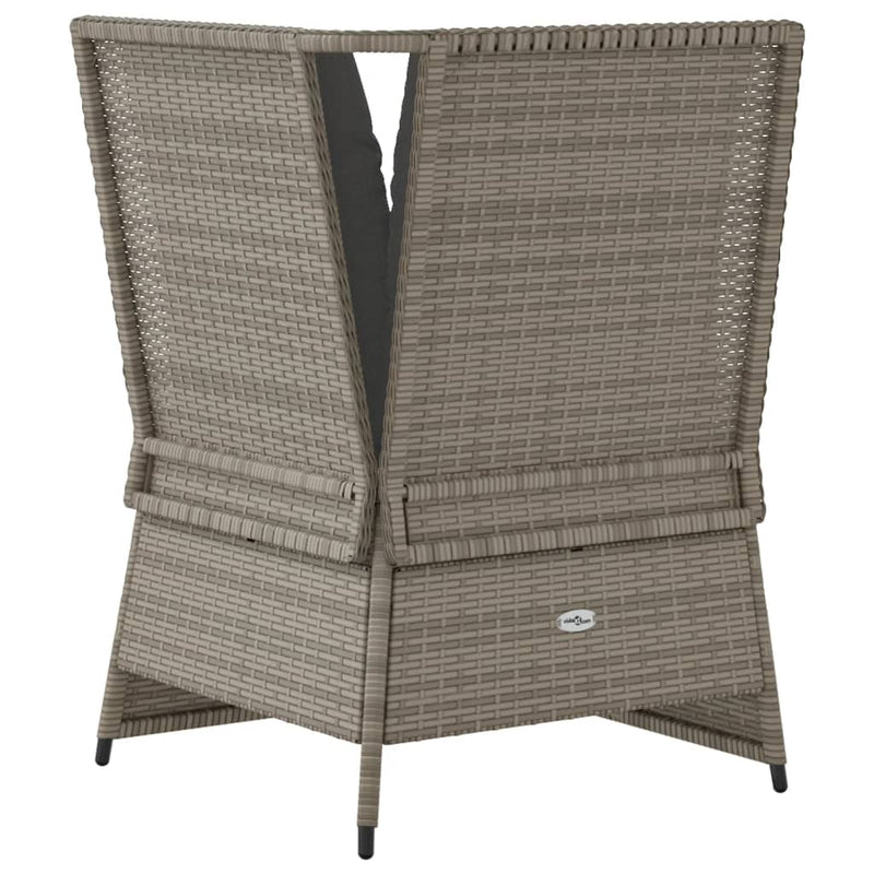 vidaXL Garden Sofa Corner with Cushions Grey Poly Rattan