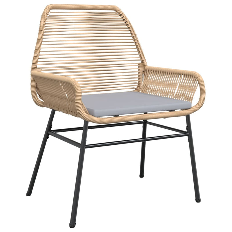 vidaXL Garden Chairs 2 pcs with Cushions Brown Poly Rattan