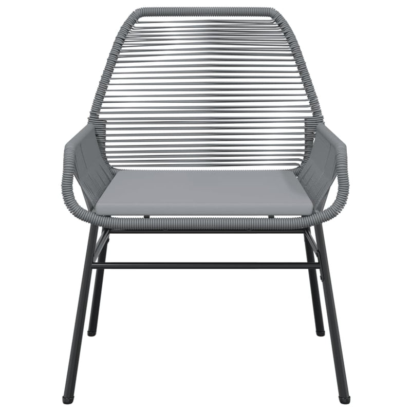 vidaXL Garden Chairs 2 pcs with Cushions Grey Poly Rattan