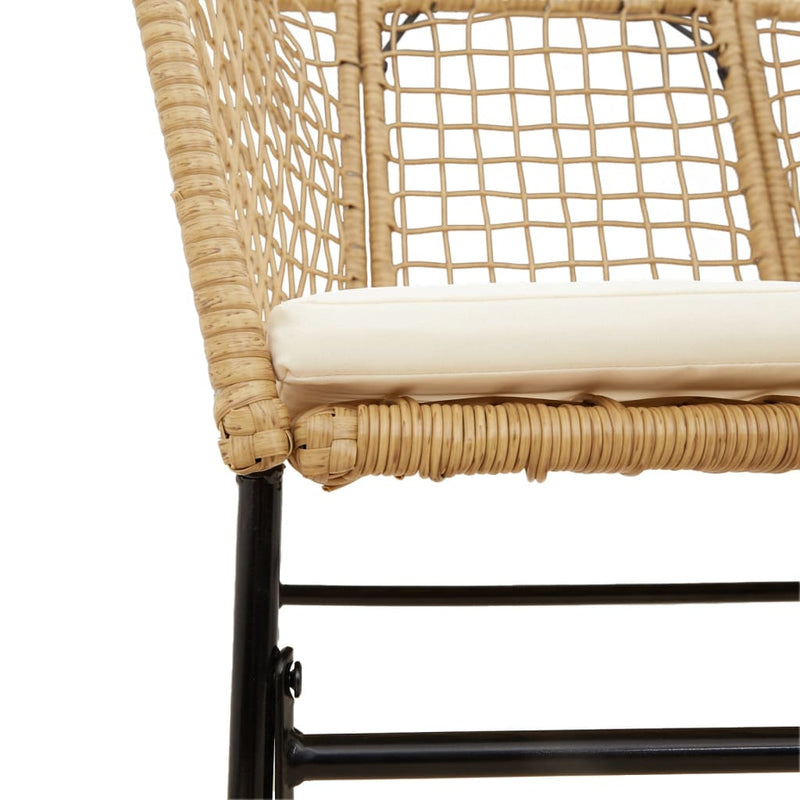 vidaXL Garden Chairs 2 pcs with Cushions Brown Poly Rattan