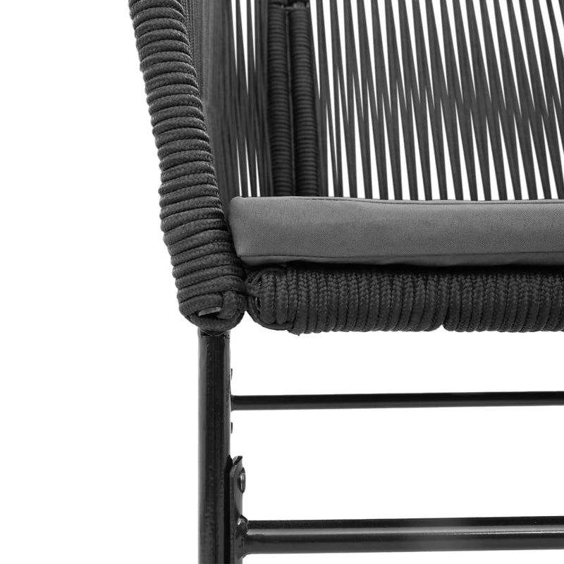 vidaXL Garden Chairs 2 pcs with Cushions Black Poly Rattan
