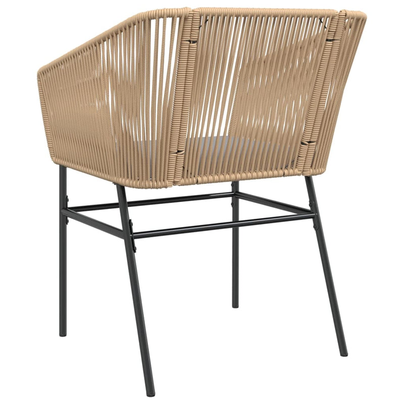 vidaXL Garden Chairs 2 pcs with Cushions Brown Poly Rattan