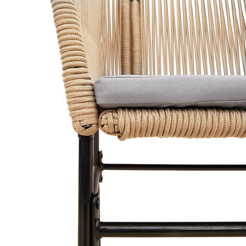 vidaXL Garden Chairs 2 pcs with Cushions Brown Poly Rattan
