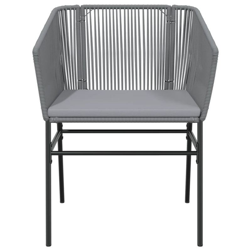 vidaXL Garden Chairs 2 pcs with Cushions Grey Poly Rattan