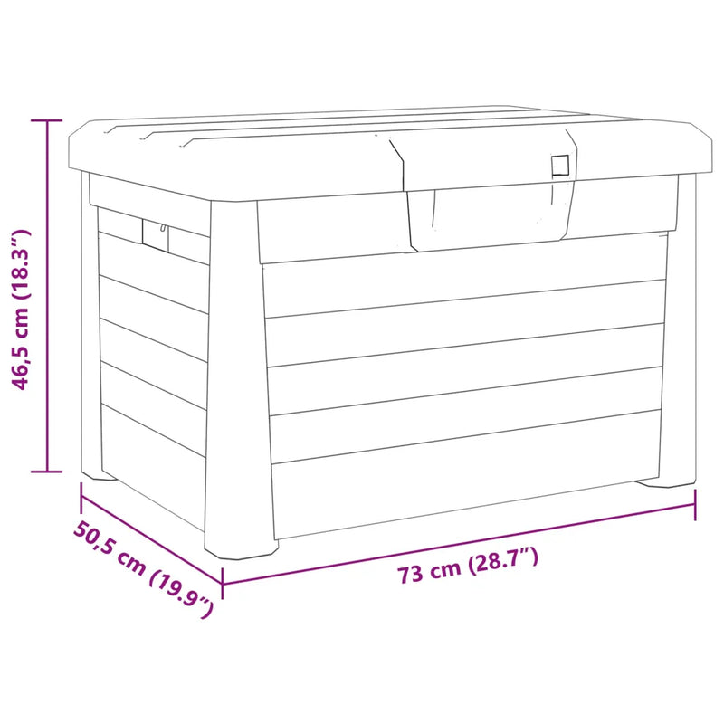 Outdoor Cushion Box Grey 73x50,5x46,5 cm Polypropylene