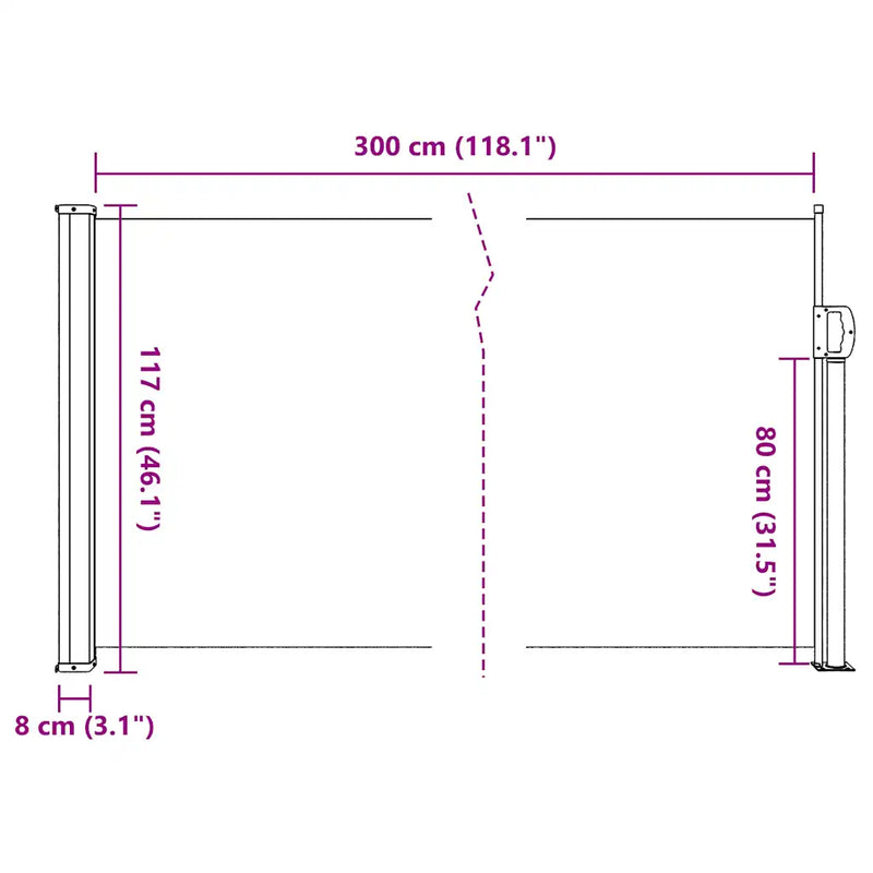 Retractable Side Awning Taupe 117x300 cm