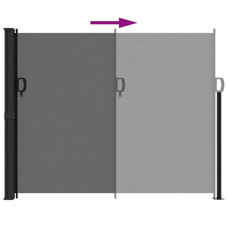 vidaXL Retractable Side Awning Black 160x300 cm