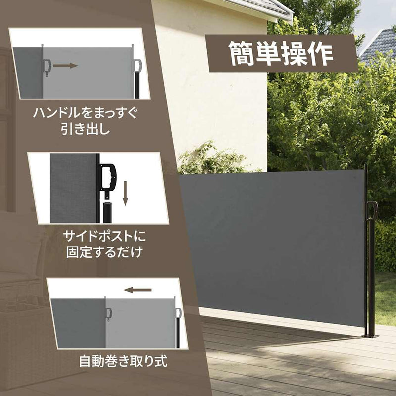 Retractable Side Awning Anthracite 100x500 cm