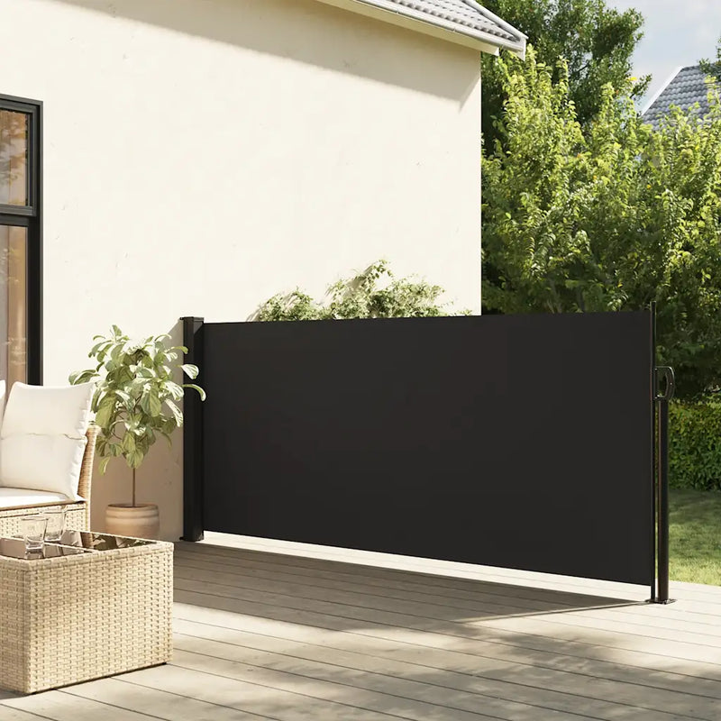Retractable Side Awning Black 120x600 cm
