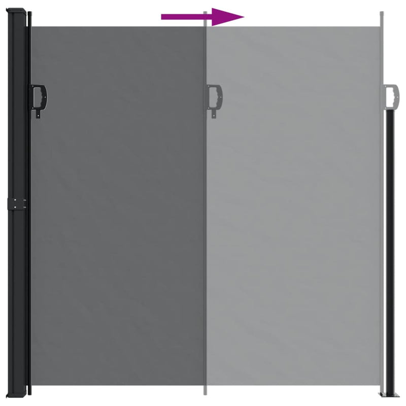 vidaXL Retractable Side Awning Black 200x600 cm