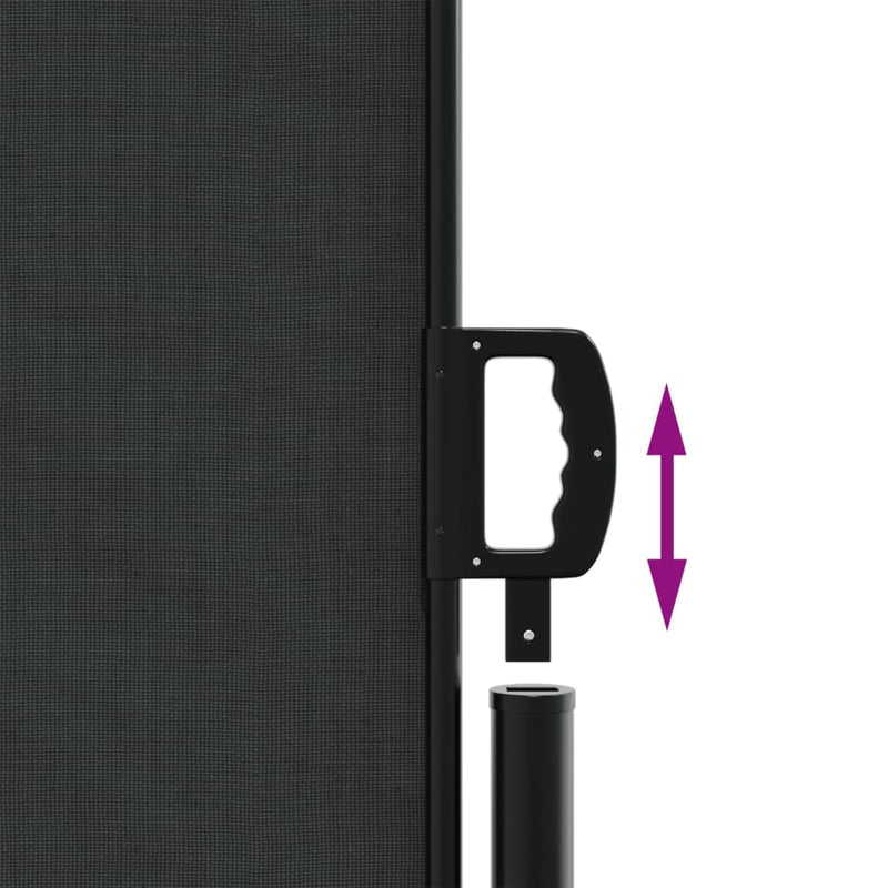 vidaXL Retractable Side Awning Black 200x600 cm