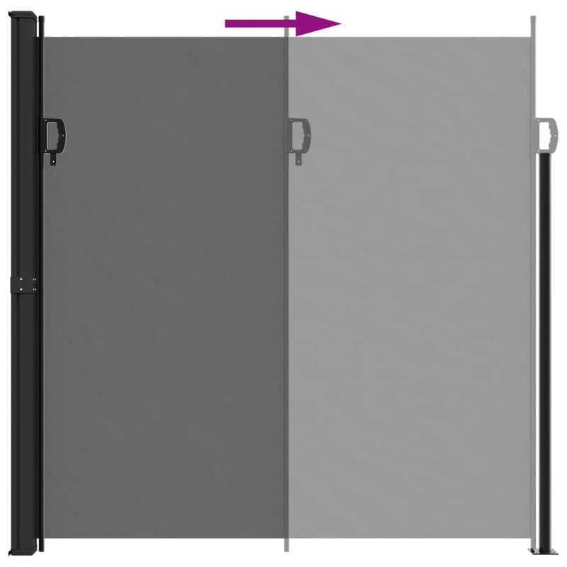 vidaXL Retractable Side Awning Black 220x600 cm