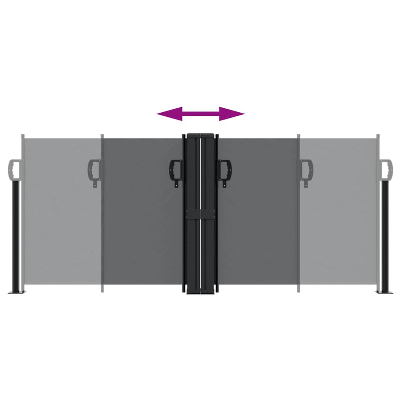 vidaXL Retractable Side Awning Black 100x1000 cm