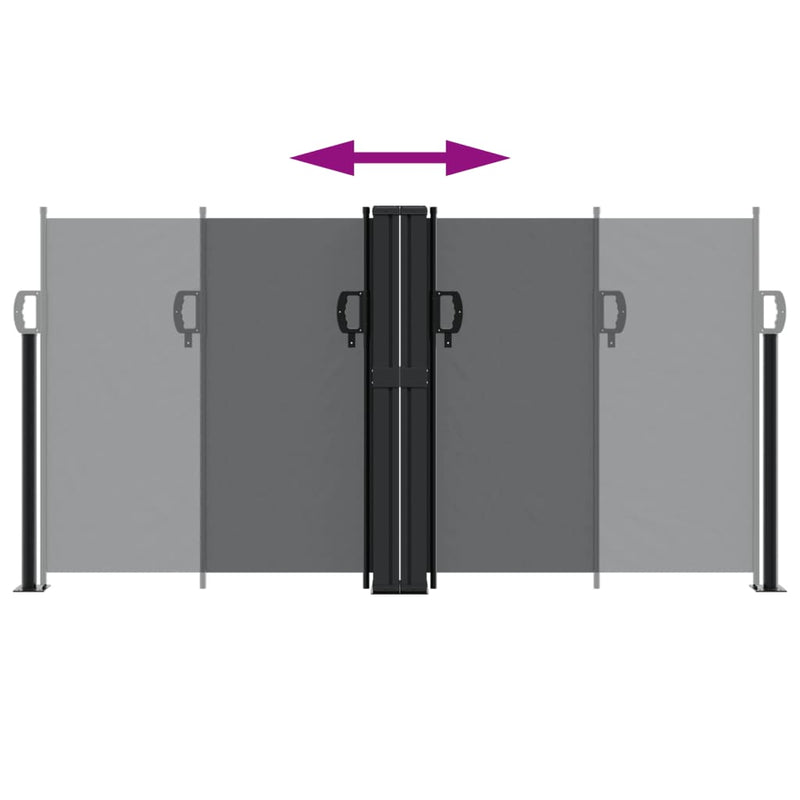vidaXL Retractable Side Awning Black 120x1000 cm
