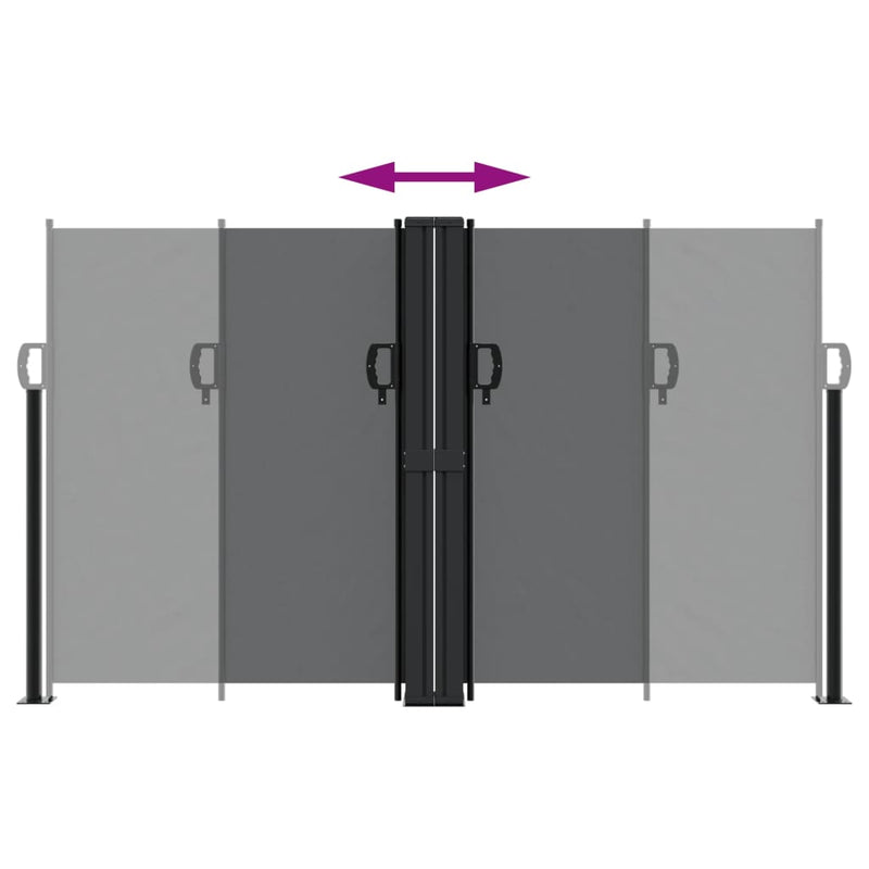 vidaXL Retractable Side Awning Black 140x1000 cm