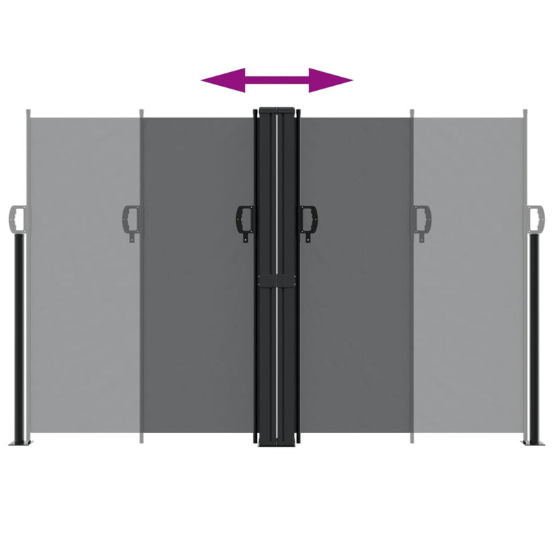 vidaXL Retractable Side Awning Black 160x1000 cm