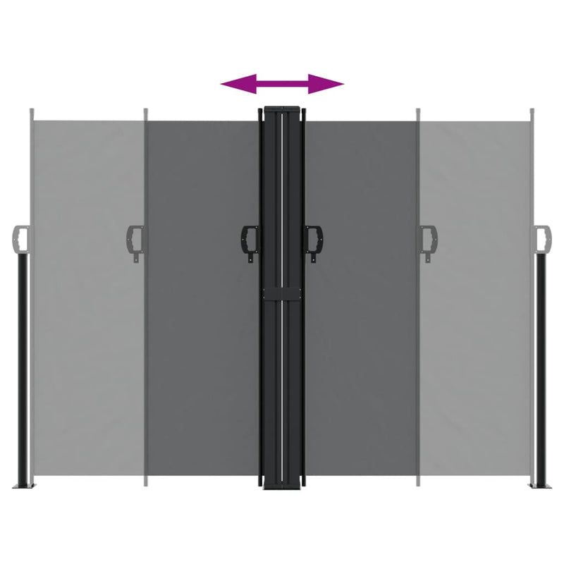 vidaXL Retractable Side Awning Black 180x1000 cm
