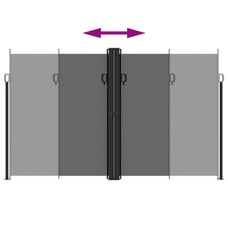 vidaXL Retractable Side Awning Black 200x1000 cm