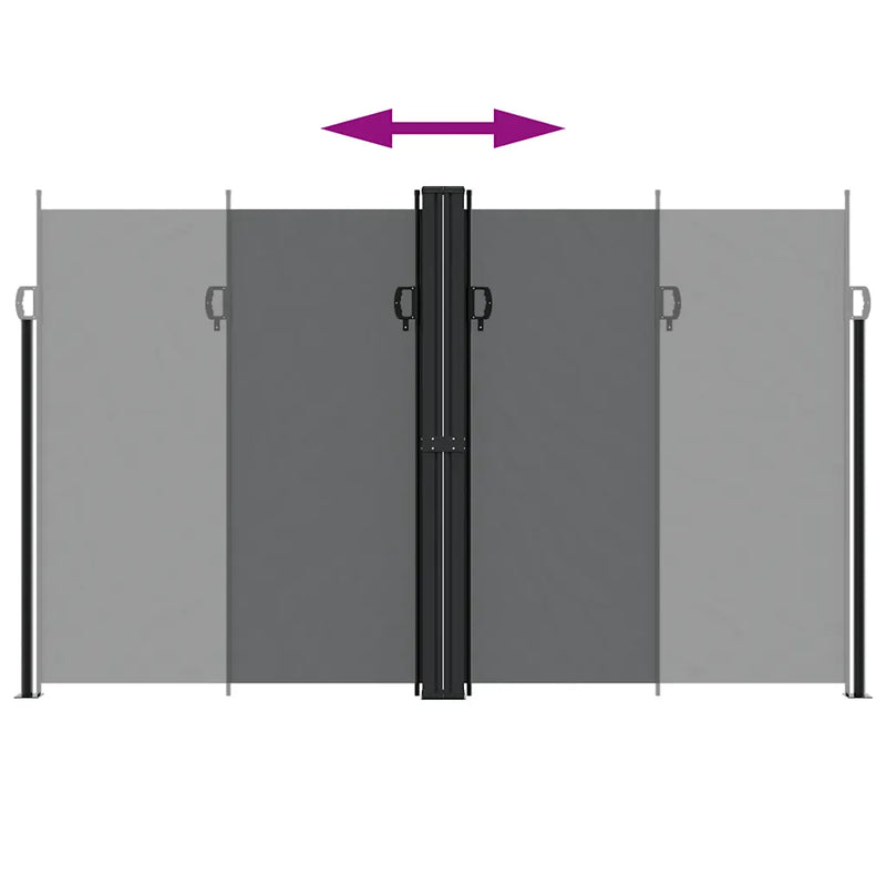 Retractable Side Awning Black 200x1200 cm