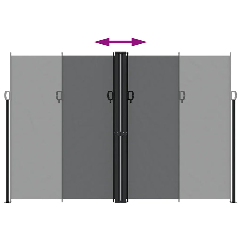 Retractable Side Awning Black 220x1200 cm