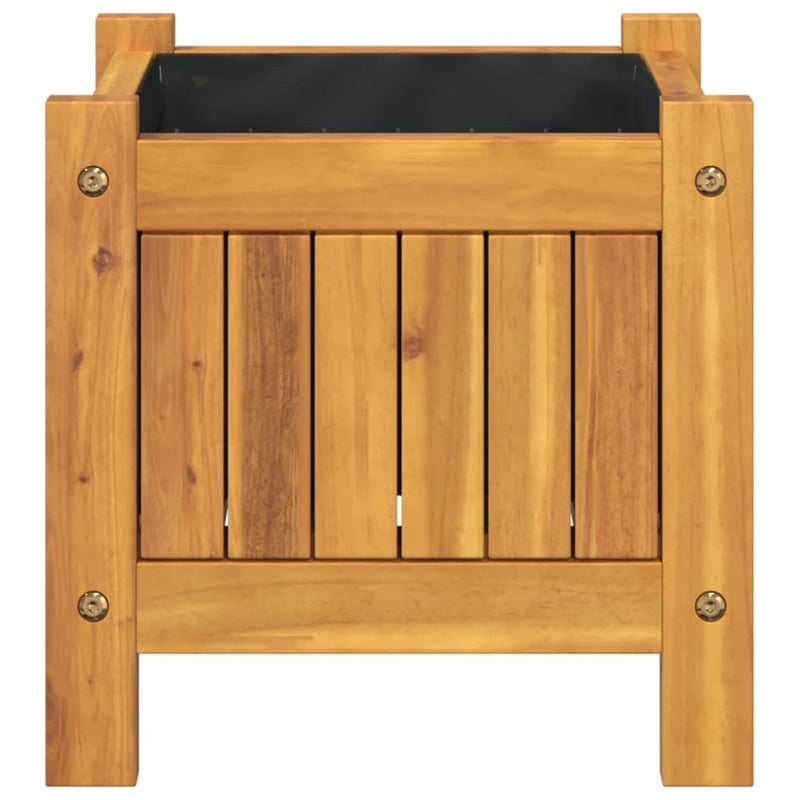 vidaXL Garden Planter with Liner 31x31x30 cm Solid Wood Acacia