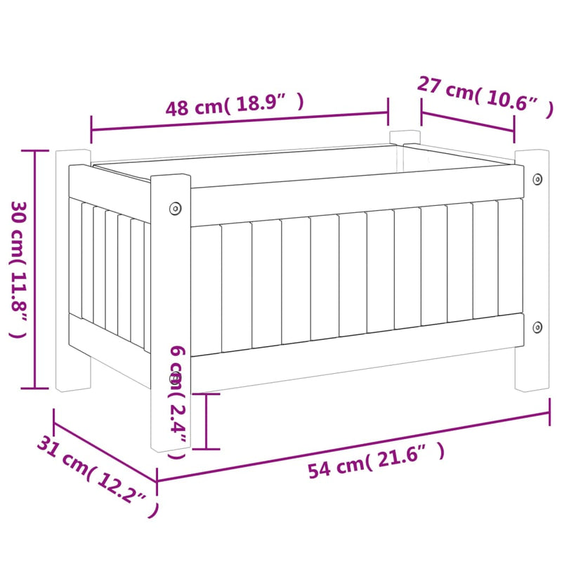 vidaXL Garden Planter with Liner 54x31x30 cm Solid Wood Acacia