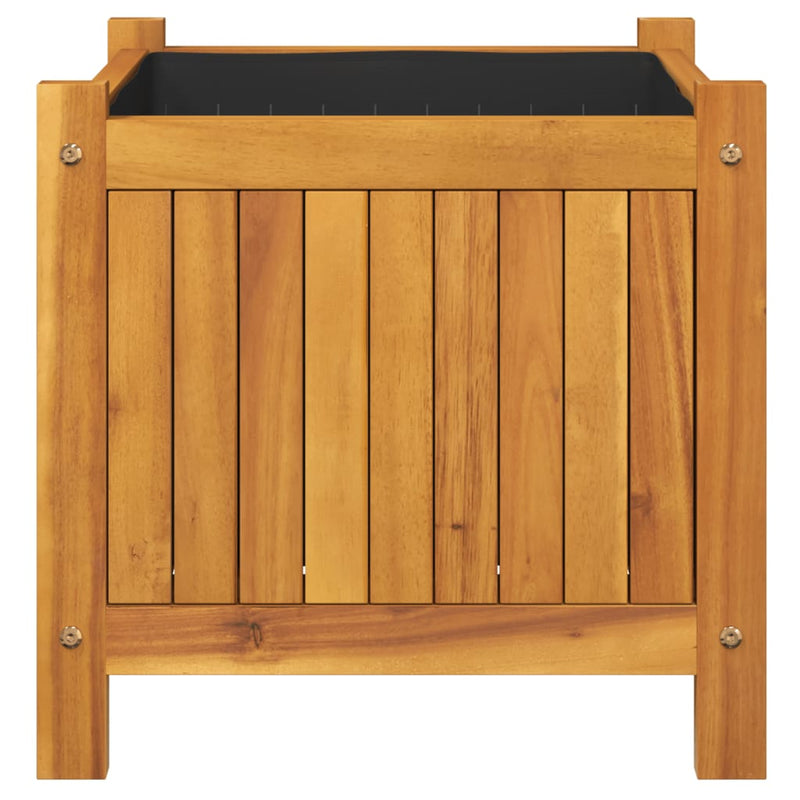 vidaXL Garden Planter with Liner 42x42x40 cm Solid Wood Acacia