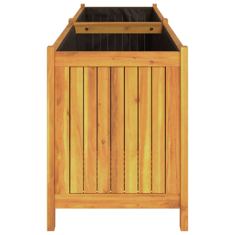 vidaXL Garden Planter with Liner 199x38.5x50 cm Solid Wood Acacia