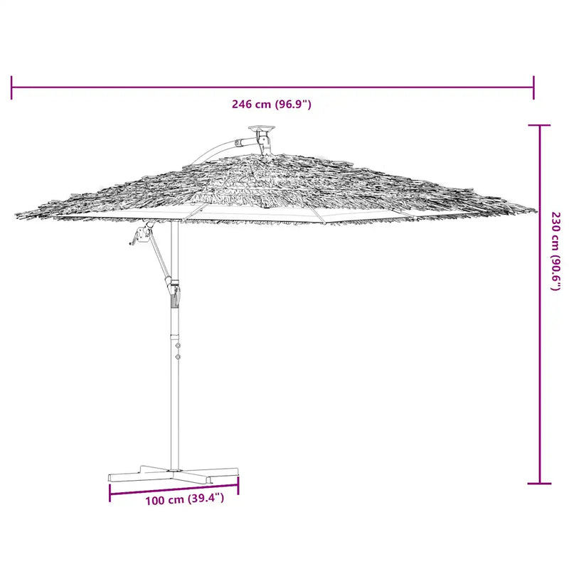 Garden Parasol with Steel Pole Brown 246x246x230 cm