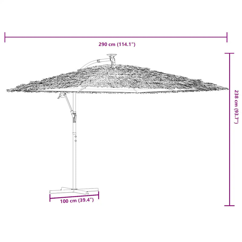 Garden Parasol with Steel Pole Brown 290x290x238 cm