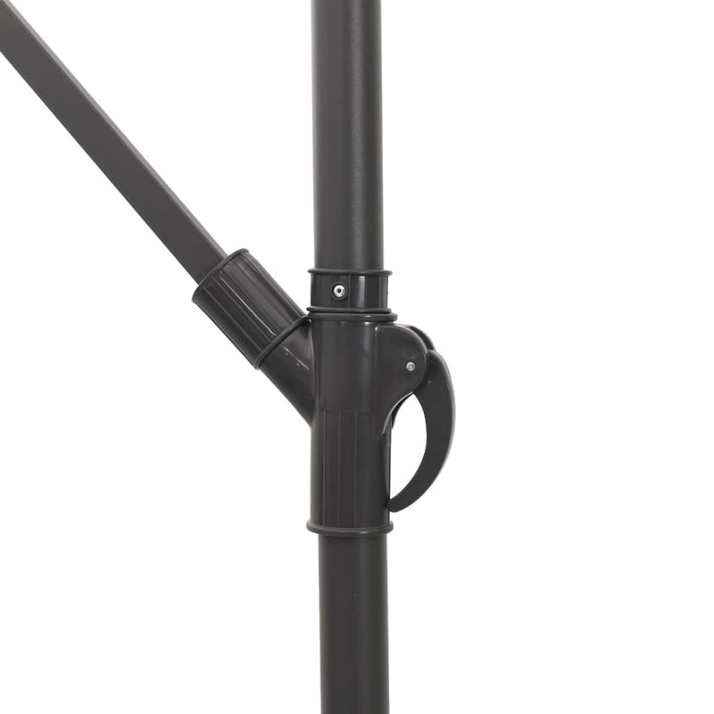Garden Parasol with LEDs and Steel Pole Brown 269x269x235 cm