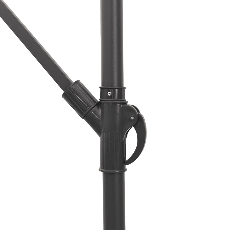 Garden Parasol with LEDs and Steel Pole Brown 290x290x238 cm