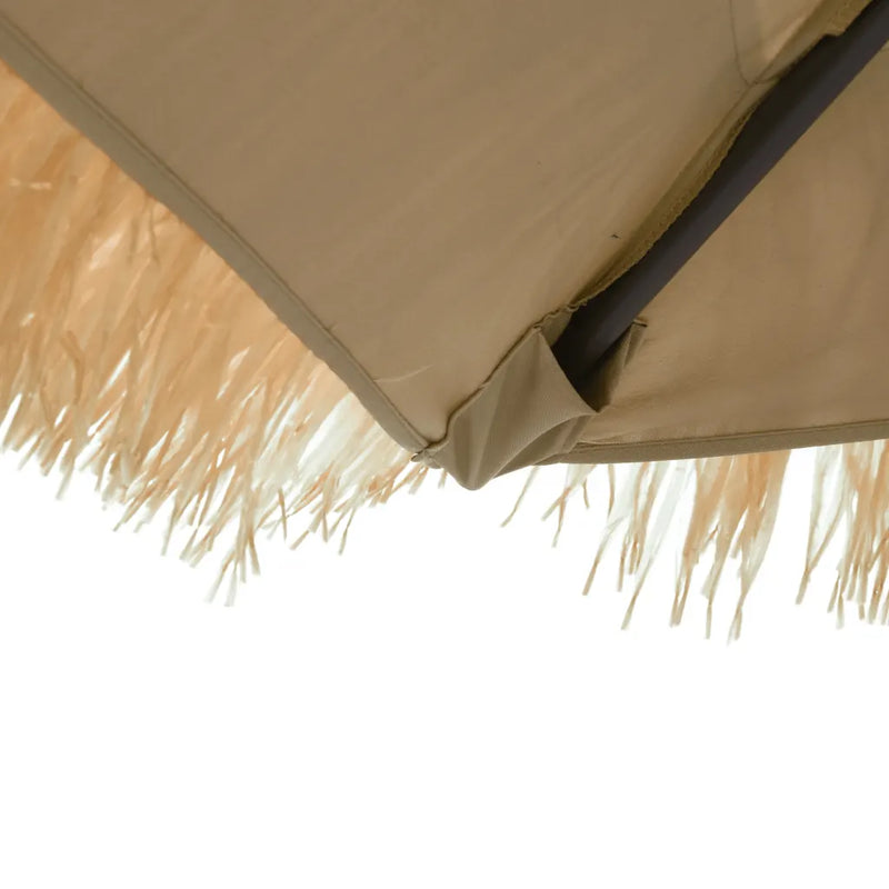 Garden Parasol with LEDs and Steel Pole Brown 290x290x238 cm