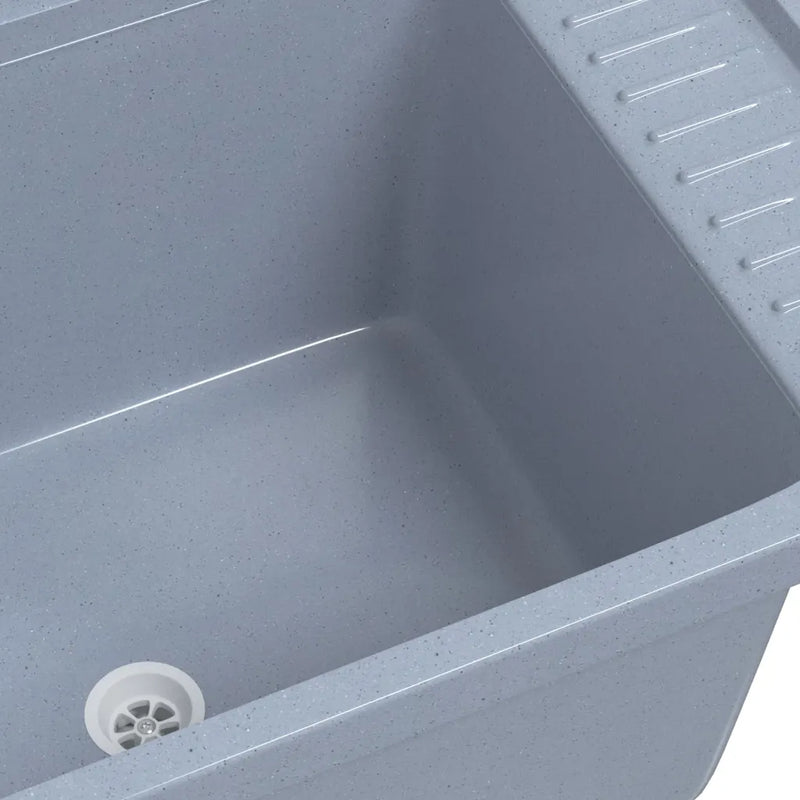 Sink Washbasin for Wall Mounting Grey 60x40x28 cm Resin