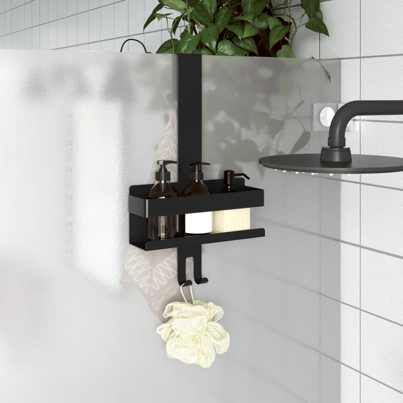 vidaXL Hanging Shower Caddy Matt Black Brushed 304 Stainless Steel